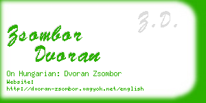 zsombor dvoran business card